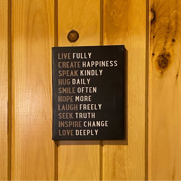 Black Home Decor Sign with Inspirational Quote - Picture 2 of 3